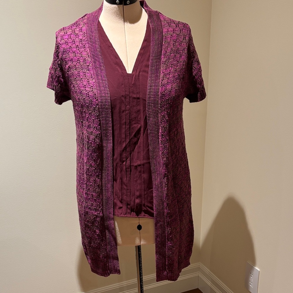 George Women's Purple Short Sleeve Cardigan